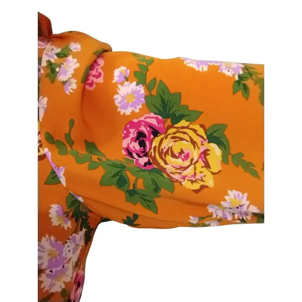 Milk & Honey Women's size Large Floral Feminine‎ Babydoll Milkmaid Cocktail Top